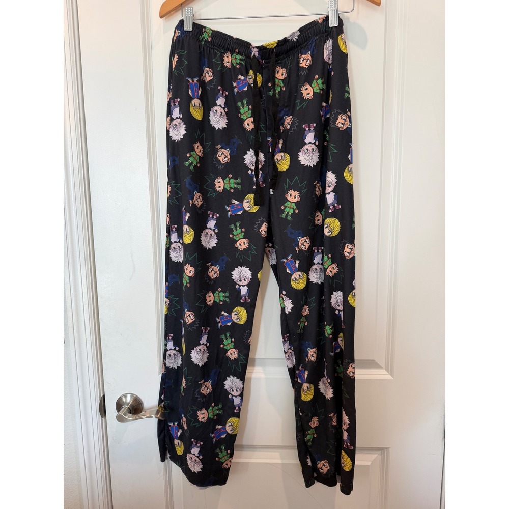 Hunter x Hunter Chibi Character Print Sleep Pants Black Mens Medium Anime PJ